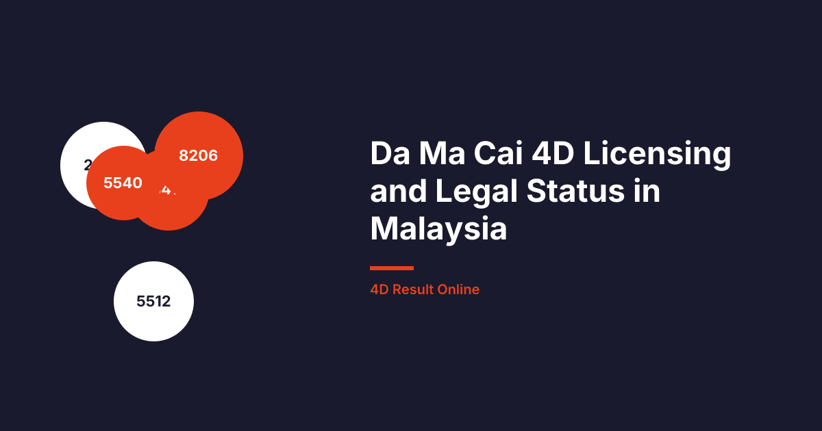 Da Ma Cai 4D Licensing and Legal Status in Malaysia