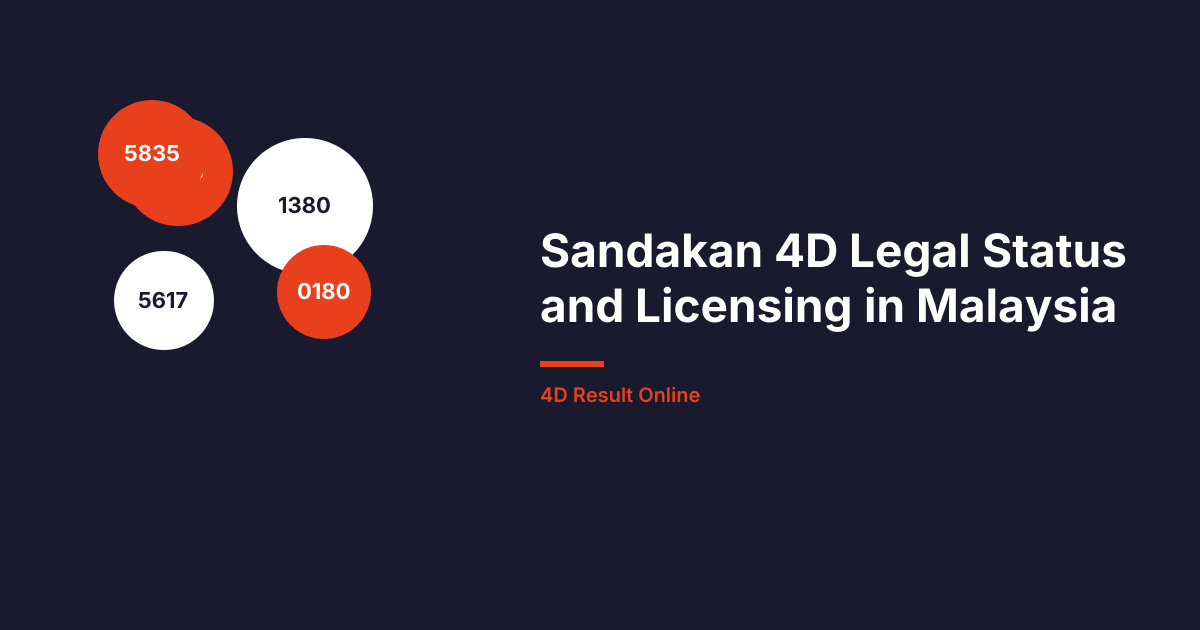 Sandakan 4D Legal Status and Licensing in Malaysia